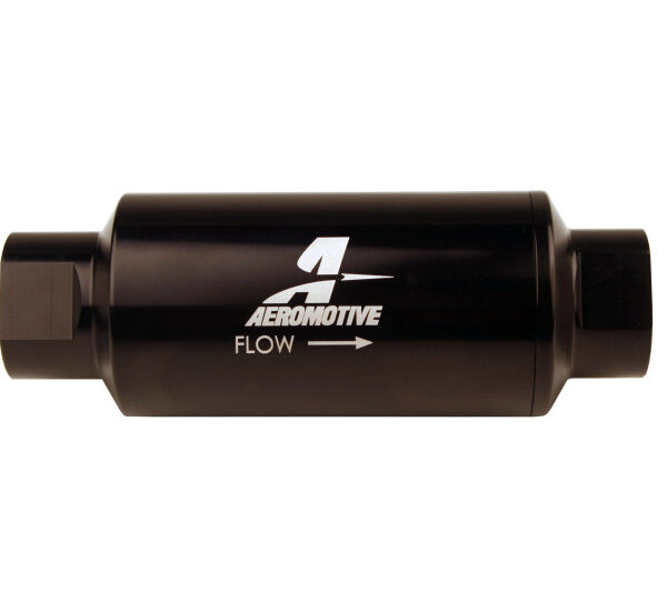 Aeromotive In-Line Filter 10AN 10 Micron Microglass Element Bright-Dip Black 2in OD