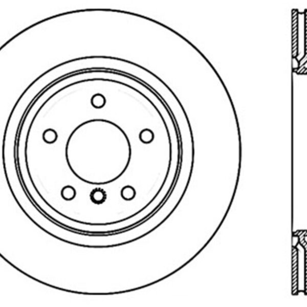 StopTech 06 BMW 325 / 07-09 BMW 328 Slotted & Drilled Right Rear Rotor