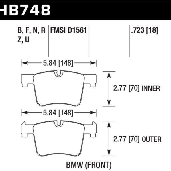 Hawk DTC-80 13-16 BMW 328i Front Race Brake Pads