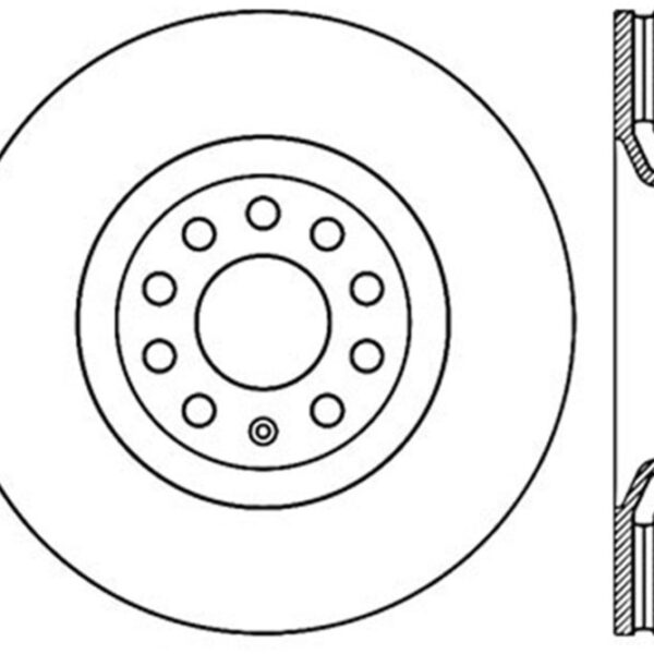 StopTech 01-09 Audi A4 Sport Slotted & Drilled Front Right Cryo Rotor