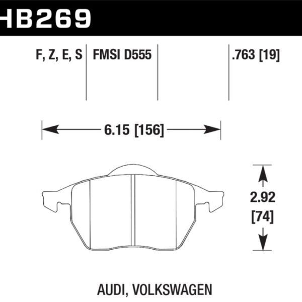 Hawk HT-10 Audi/Volkswagen Race Front Brake Pads