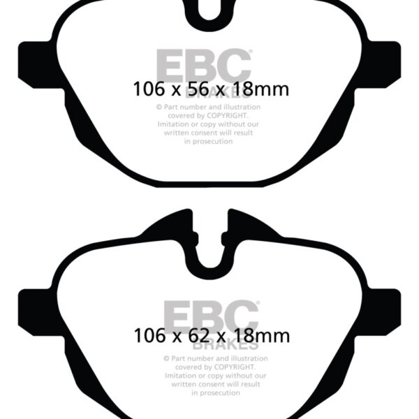 EBC 11+ BMW X3 2.0 Turbo (F25) Redstuff Rear Brake Pads