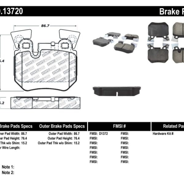 StopTech Performance 08-09 BMW 128i/135i Coupe Rear Brake Pads
