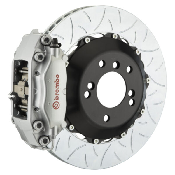 Brembo 01-06 M3 Rear GT BBK 4 Piston Cast 345x28 2pc Rotor Slotted Type-3-Silver