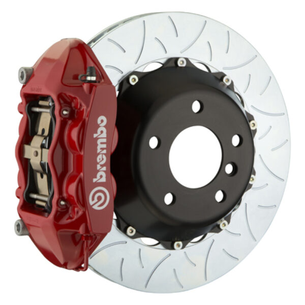 Brembo 01-06 BMW M3 Rear GT BBK 4 Piston Cast 345x28 2pc Rotor Slotted Type-3-Red