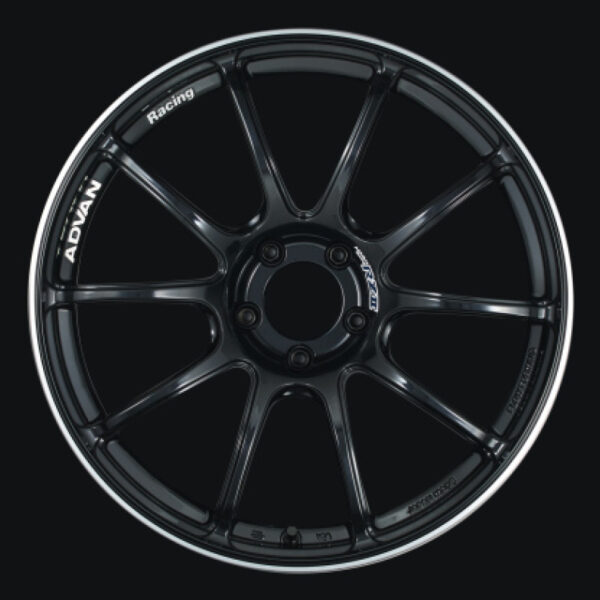 Advan RZII 17x8.0 +45 5x114.3 Racing Gloss Black & Ring Wheel