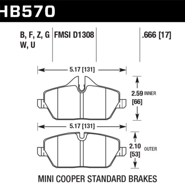 Hawk 07-15 Mini Cooper DTC-30 Race Front Brake Pads