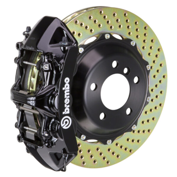 Brembo 05-10 Jetta GLI Front GT BBK 4 Piston Cast 2pc 355x32 2pc Rotor Drilled-Black