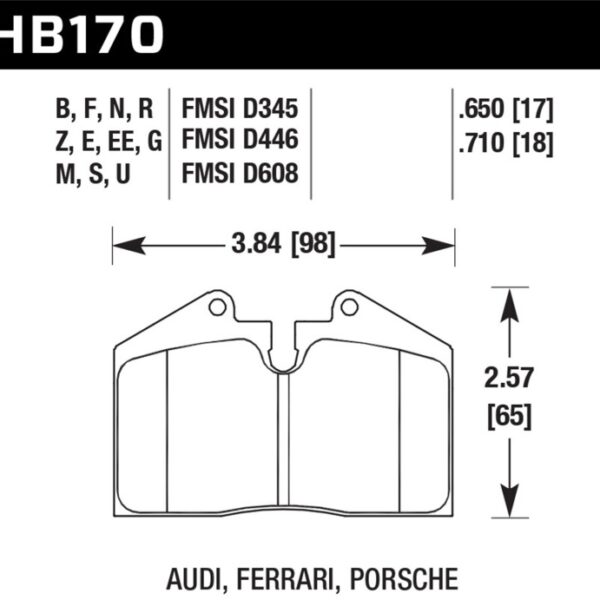 Hawk 1999 Ferrari F355 Front ER-1 Brake Pads