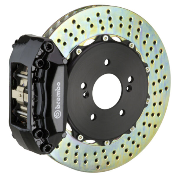 Brembo 92-98 318i/325i (Excl. xDrive) Front GT BBK 4 Piston Cast 2pc 320x28 2pc Rotor Drilled-Black