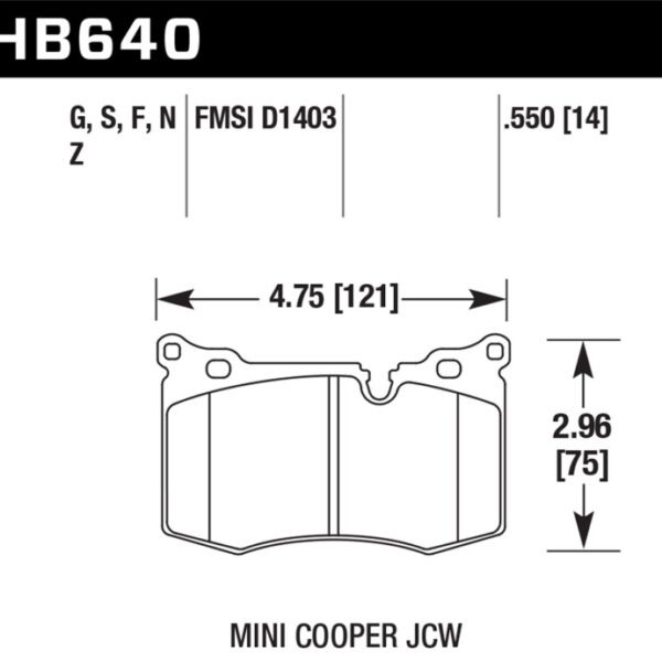 Hawk 09-15 Mini Cooper HT-10 Race Front Brake Pads