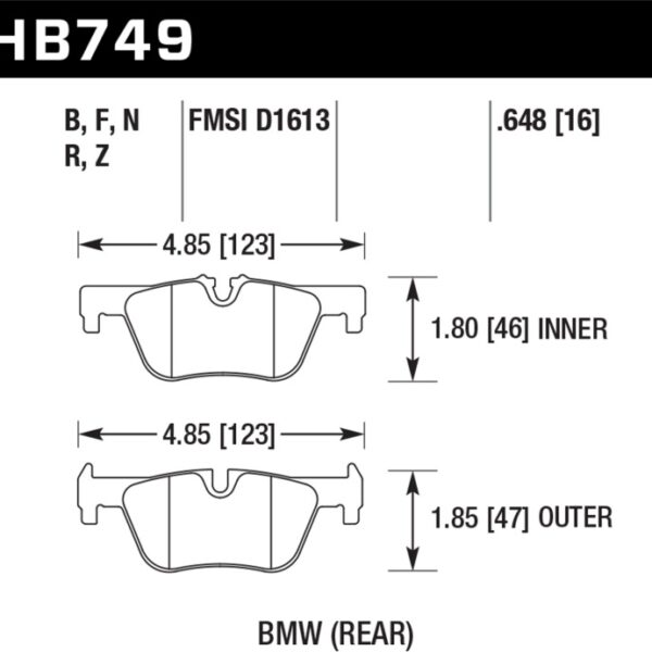 Hawk DTC-80 13-16 BMW 328i Rear Brake Pads