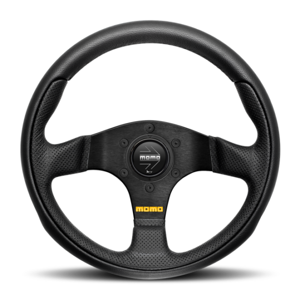 Momo Team Steering Wheel 300 mm - 4 Black Leather/Black Spokes