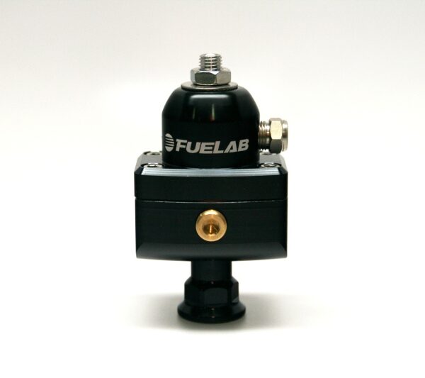 Fuelab 575 High Pressure Adjustable Mini FPR Blocking 25-65 PSI (1) -6AN In (2) -6AN Out - Black
