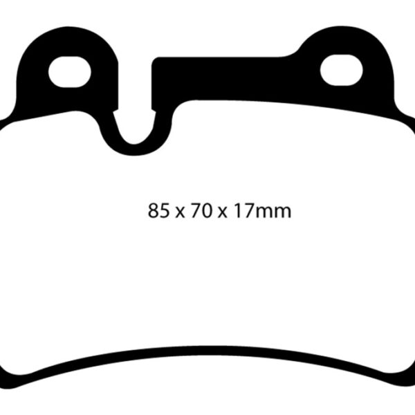 EBC 06-09 Volkswagen Touareg 3.6 (2 pin holes at top of backplate) Redstuff Rear Brake Pads