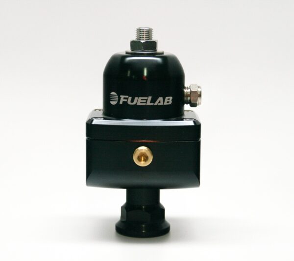 Fuelab 555 High Pressure Adjustable FPR Blocking 25-65 PSI (1) -8AN In (2) -8AN Out - Black