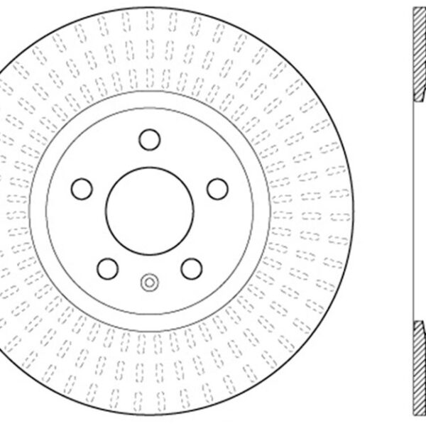 StopTech 12-16 Audi A4 Cryo Slotted Front Left Sport Brake Rotor