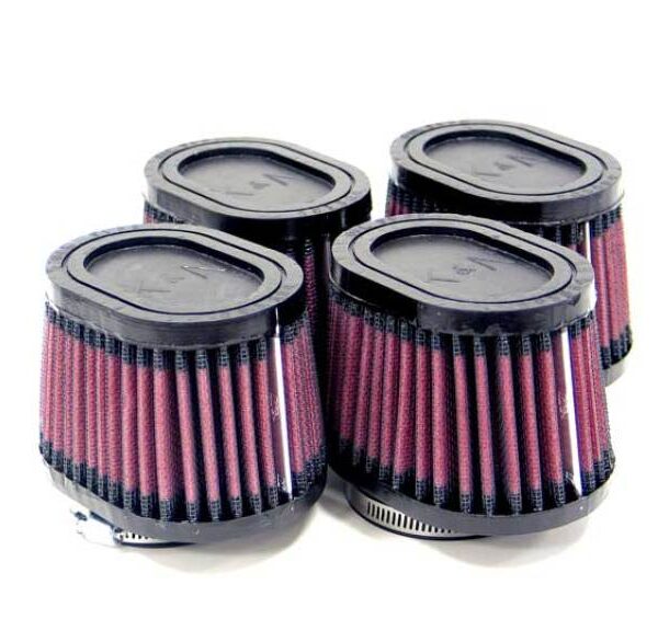 K&N Universal Rubber Filter 2.125in Flange ID/3in x 4in Tapered Oval/2.75in Height (4 Filters)