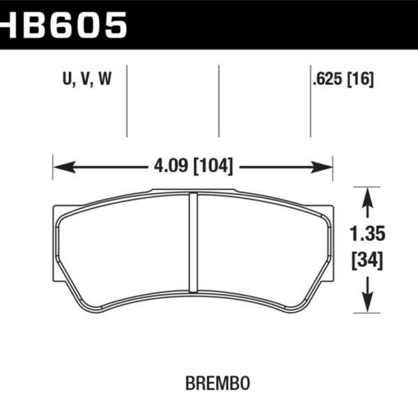 Hawk DTC-80 Brembo F3 16mm Race Brake Pads