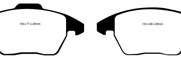 EBC 06-13 Audi A3 2.0 Turbo (Girling rear caliper) Greenstuff Front Brake Pads