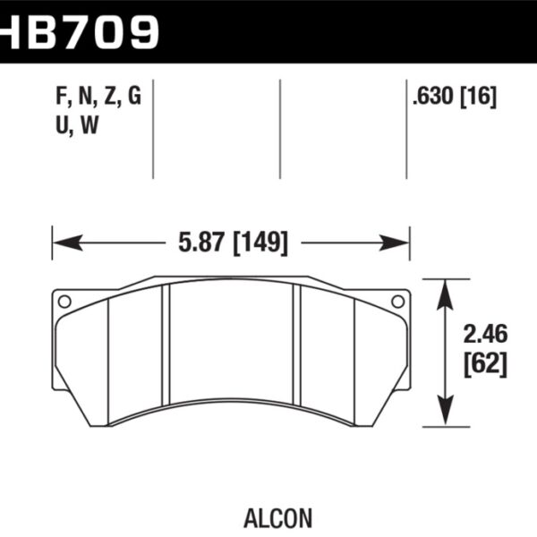 Hawk DTC-80 Alcon Mono6 (Model 4497) Race Brake Pads