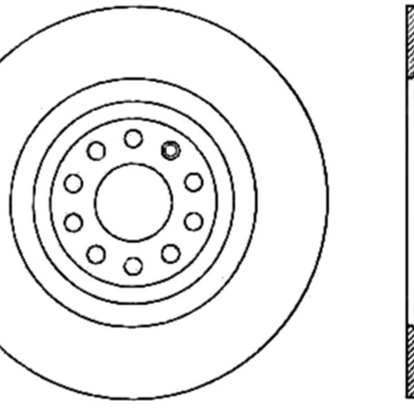 StopTech 06-18 Audi A3 SportStop Cryo Slotted & Drilled Front Left Rotor
