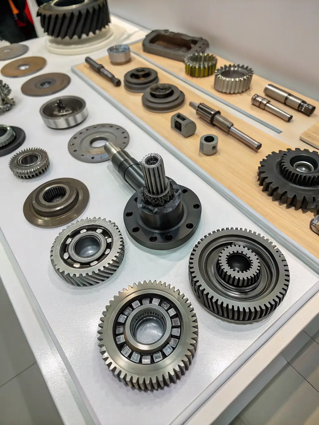 A close-up shot of a performance clutch kit, showcasing the friction disc, pressure plate, and flywheel, emphasizing the high-quality materials and precision engineering involved.