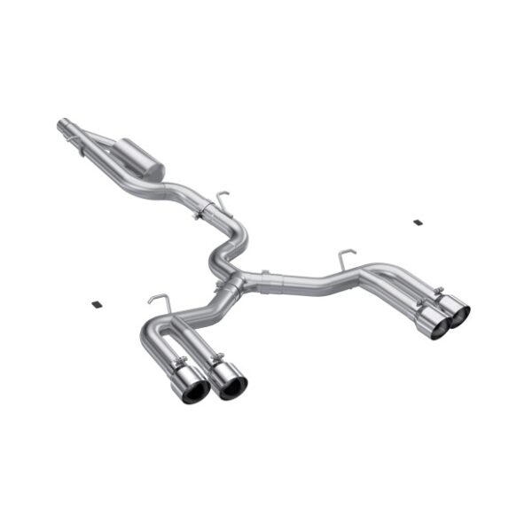 MBRP 22-24 Audi S3 2.0L Armor Pro T304 SS 3in Cat-Back Quad Split Rear Exhaust - Valve Delete