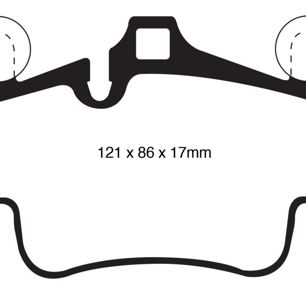 EBC 07-08 Porsche 911 (997) (Cast Iron Rotor only) 3.6 Carrera 2 Yellowstuff Front Brake Pads