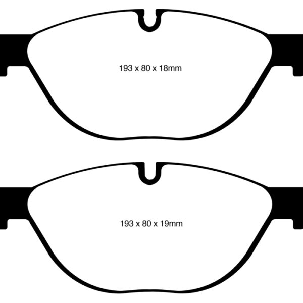 EBC 12-13 BMW 528 2.0 Turbo (F10) Performance Greenstuff Front Brake Pads