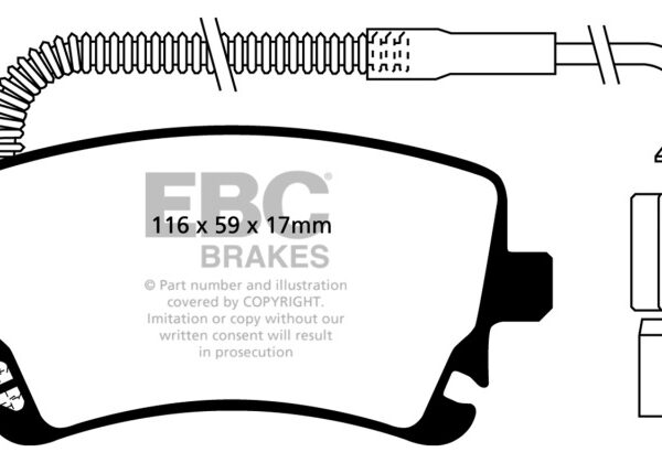 EBC 06-09 Audi RS4 4.2 (Cast Iron Rotors) Bluestuff Rear Brake Pads