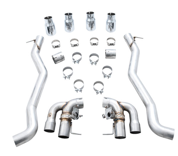 AWE Tuning 18-19 BMW M5 (F90) 4.4T AWD SwitchPath Axle-back Exhaust - Chrome Silver Tips