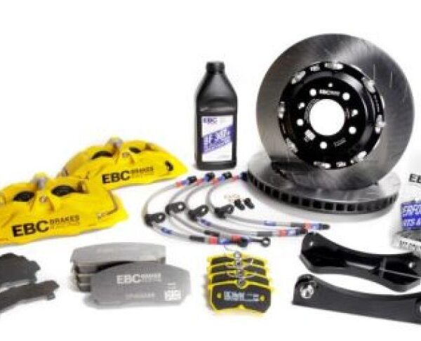EBC Racing 92-00 BMW M3 (E36) w/Meyle Control Arms Yellow Apollo-4 Calipers 330mm Rotors Front BBK