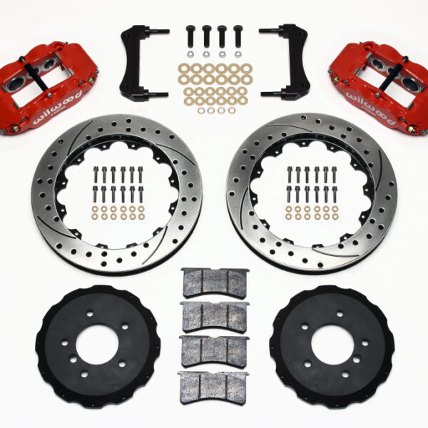 Wilwood Narrow Superlite 6R Front Hat Kit 13.06in Drilled Red E36 BMW M3