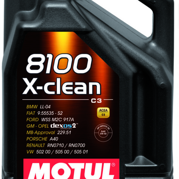 Motul 5L Synthetic Engine Oil 8100 5W40 X-CLEAN C3 -505 01-502 00-505 00-LL04